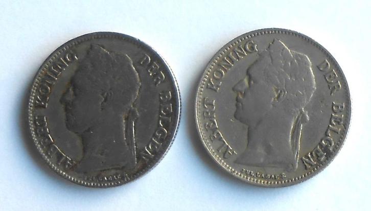 2 munten Belgisch Congo 1923 -1924 - 5 euro stuk, Postzegels en Munten, Munten | Europa | Niet-Euromunten, Losse munt, België