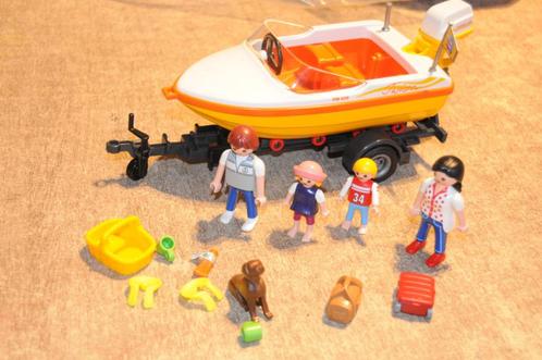 playmobil speedboat op trailer van set 4144, Kinderen en Baby's, Speelgoed | Playmobil, Zo goed als nieuw, Los Playmobil, Ophalen of Verzenden