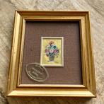 2 gesigneerde schilderijtjes op bladgoud (chromolitho's), Ophalen