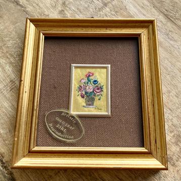 2 gesigneerde schilderijtjes op bladgoud (chromolitho's) beschikbaar voor biedingen
