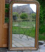 beschilderde spiegel van verguld hout, Antiek en Kunst, Antiek | Spiegels, Overige vormen, 50 tot 100 cm, Minder dan 100 cm, Ophalen