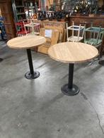 3 X Zeer Unieke Industriele/Vintage Bistrotafel Singer, Metaal of Aluminium, Rond, Nieuw, Industrieel/Vintage