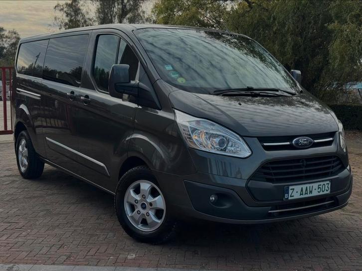 Ford Transit Costum Automaat 170Pk Euro6b Dubbel Cabine, Auto's, Ford, Bedrijf, Te koop, Transit, ABS, Achteruitrijcamera, Adaptieve lichten