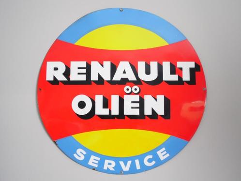 Renault Oliën emaillerie Koekelberg 1960, Verzamelen, Merken en Reclamevoorwerpen, Zo goed als nieuw, Reclamebord, Ophalen