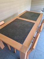 Eiken eetkamertafel en stoelen, Huis en Inrichting, Ophalen, Zo goed als nieuw