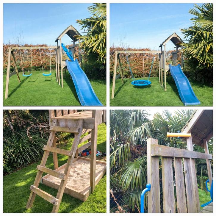 Speeltoestel Wickey,2 schommels,nestschommel, klimtoren,...., Enfants & Bébés, Jouets | Extérieur | Aires de jeux, Utilisé, Toboggan