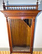 Trumeau in massief eikenhout en met afgeschuinde spiegel, Antiek en Kunst, Ophalen, 50 tot 100 cm, 150 tot 200 cm