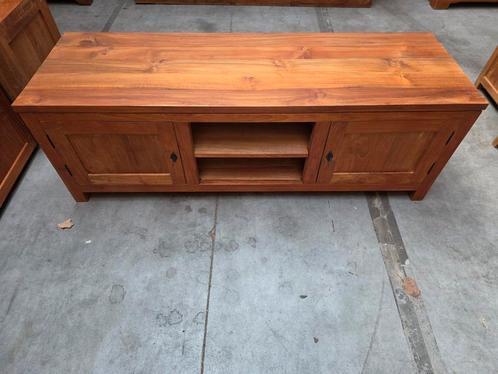 Mooi massief teakhouten tv meubel 156cm, Huis en Inrichting, Kasten |Televisiemeubels, Gebruikt, Ophalen