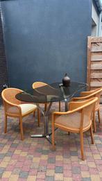 Rotan stoelen - set van 4, Huis en Inrichting, Stoelen, Ophalen, Gebruikt, Bruin, Vier