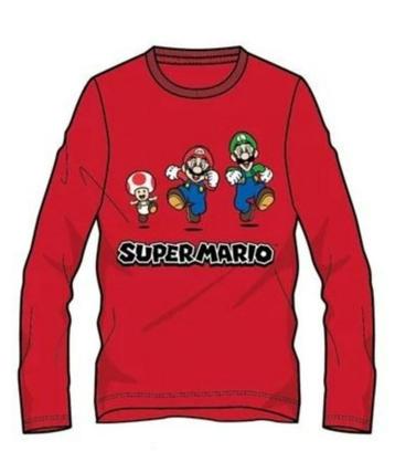 Super Mario Longsleeve Shirt Rood - Maat 104-110-116-128-140 beschikbaar voor biedingen