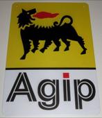 AGIP Oil : Metalen Bord Agip Logo - Olie & Benzine, Collections, Marques & Objets publicitaires, Envoi, Panneau publicitaire, Neuf
