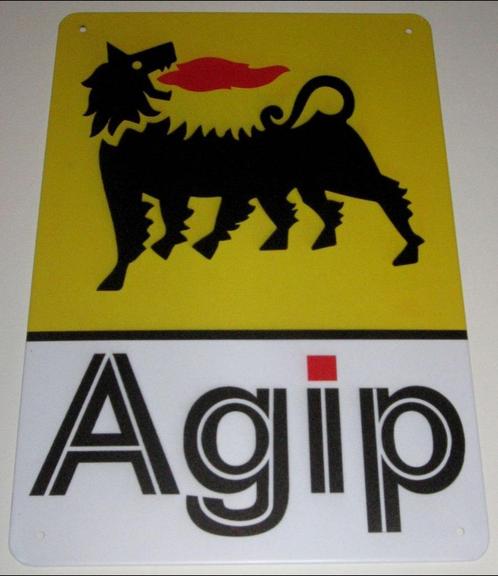 AGIP Oil : Metalen Bord Agip Logo - Olie & Benzine, Collections, Marques & Objets publicitaires, Neuf, Panneau publicitaire, Envoi