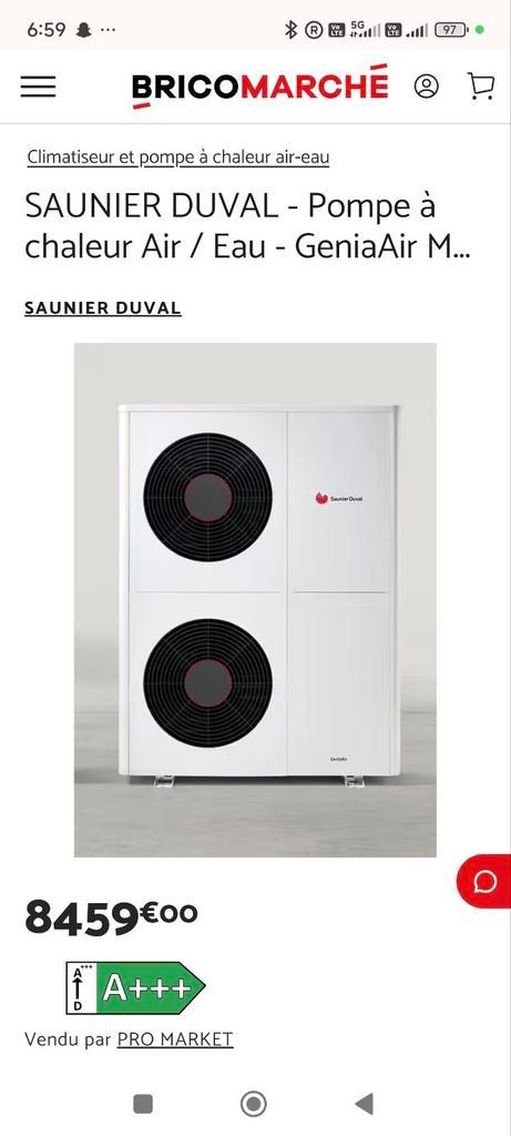 SAUNIER DUVAL - Pompe à chaleur Air / Eau, Bricolage & Construction, Chauffe-eau & Boilers