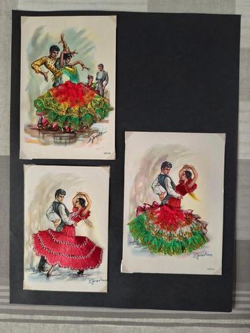 39 cartes postales brodées, Enlèvement ou Envoi, Espagne