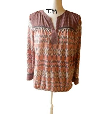 (115) - blouse femme t.38 brune -  a.thiery -- beschikbaar voor biedingen