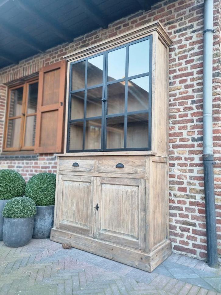 Buffet/vitrine en teck LIVRAISON GRATUITE, Maison & Meubles, Armoires | Vitrines, Comme neuf, 200 cm ou plus, 100 à 150 cm, 50 à 75 cm