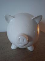 Spaarvarken wit, Collections, Tirelires, Enlèvement, Comme neuf, Pierre, Poterie ou Céramique, Animal