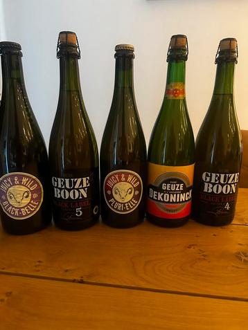 Oude geuze collectie 5x 75cl 2x 37,5cl en 1x 1,5L beschikbaar voor biedingen