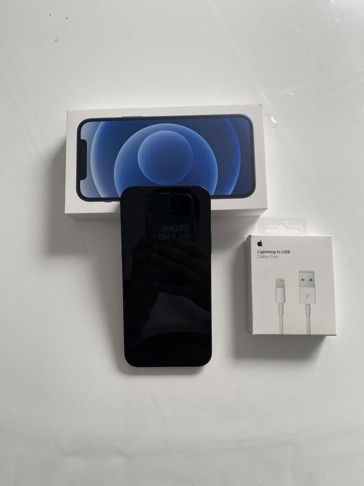 Iphone 12 Zwart 128 GB, Telecommunicatie, Mobiele telefoons | Toebehoren en Onderdelen, Zo goed als nieuw, Apple iPhone, Ophalen of Verzenden