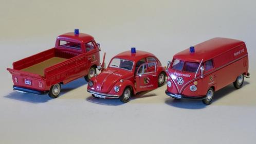 Set Schuco Volkswagen schaalmodellen brandweer 1/43, Collections, Marques automobiles, Motos & Formules 1, Comme neuf, Voitures