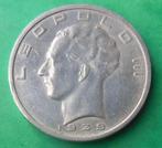 1939 50 Francs Léopold 3 "9 provinces" Pos B en argent - por, Zilver, Zilver, Losse munt, Verzenden