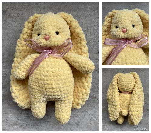 Knuffel ‘Snuggle Konijn mini’ Yellow (Handmade - Gehaakt), Hobby & Loisirs créatifs, Tricot & Crochet, Neuf, Crochet, Enlèvement ou Envoi