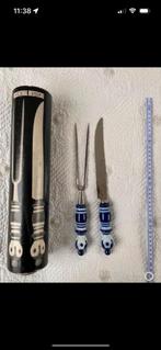 Groot mes en vork met email handvat  25 euro, Antiek en Kunst, Ophalen