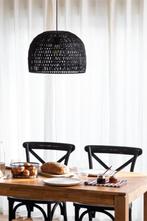 3x Plafonnier/Suspension/Abat-jour en Rotin Mylo Noir, Ophalen, Zo goed als nieuw, Minder dan 50 cm