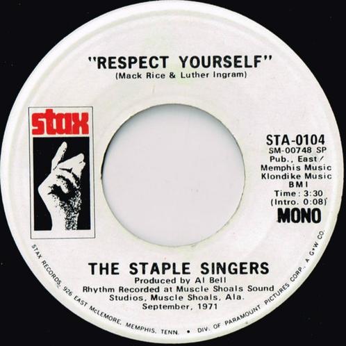 The Staple Singers – Respect Yourself ' 7 Promo Singel, Cd's en Dvd's, Vinyl | R&B en Soul, Zo goed als nieuw, Soul of Nu Soul