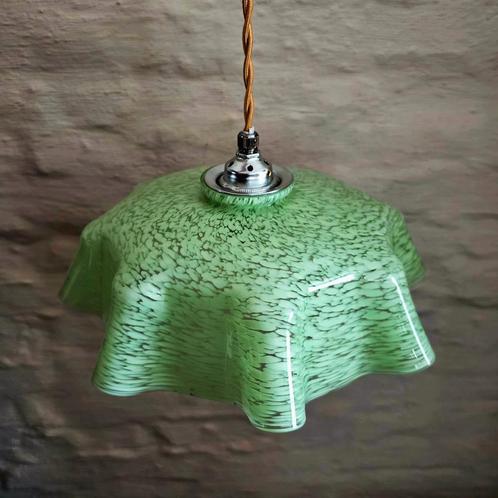 Vintage Clichy glazen hanglamp, Antiek en Kunst, Antiek | Verlichting, Ophalen of Verzenden
