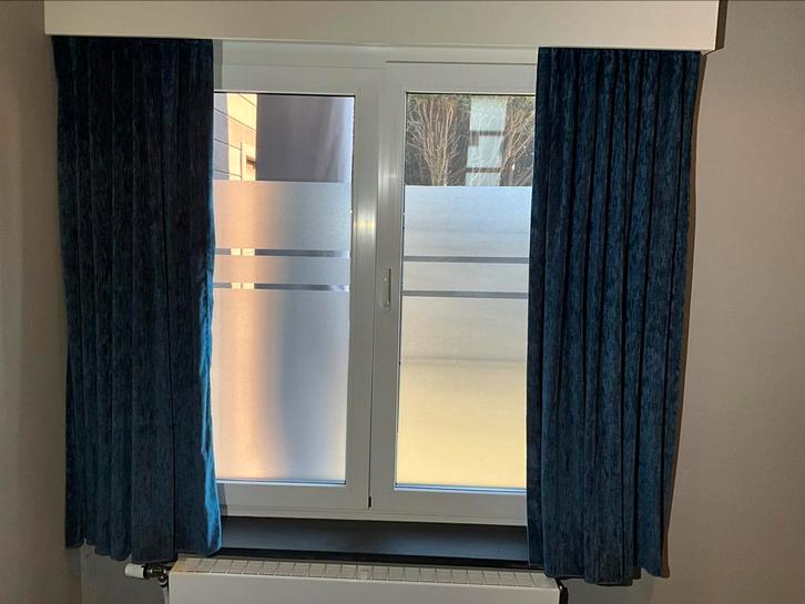 Draperieën/ overgordijnen ( gardisette), Huis en Inrichting, Stoffering | Gordijnen en Lamellen, Zo goed als nieuw, Blauw, Ophalen