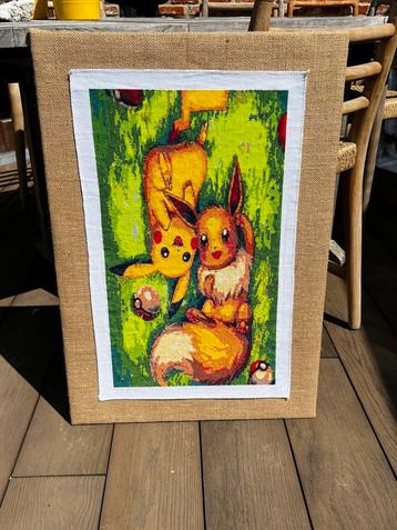 Pikachu en Evee Pokemon XXL geborduurd beschikbaar voor biedingen