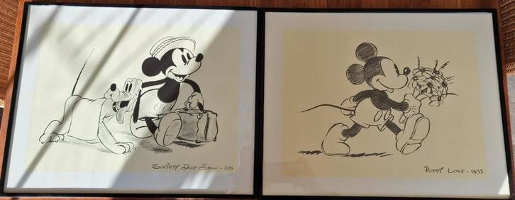Lithografieën Mickey Mouse van "Art group limited" @ London, Verzamelen, Disney, Mickey Mouse, Ophalen of Verzenden