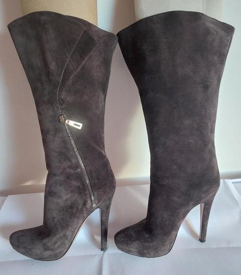 312C* PRADA rare: mooie luxe bruine leren laarzen (37), Kleding | Dames, Schoenen, Gedragen, Hoge laarzen, Bruin, Ophalen of Verzenden