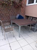 Teak tuintafel met 6 stoelen 60 Ero, Tuin en Terras, Ophalen, Gebruikt