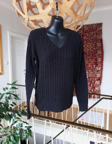 Gereserveerd - St John's Bay zwarte V-hals kabel trui, sz M beschikbaar voor biedingen