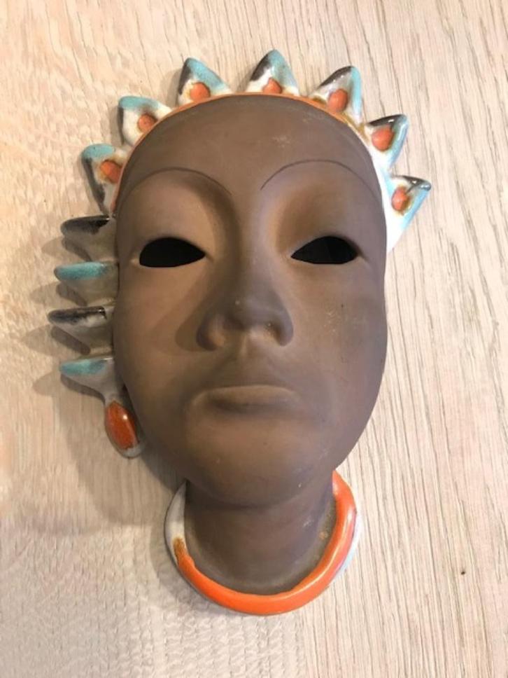 Vintage wandmasker  - getekend!, Verzamelen, Retro, Ophalen of Verzenden