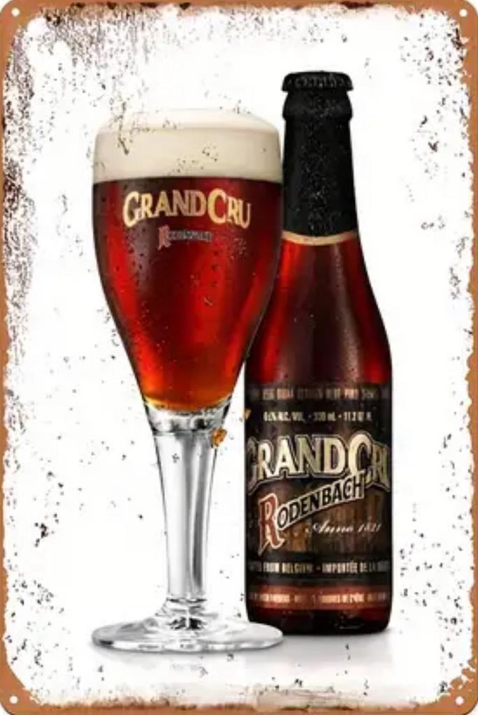 Metalen reclamebord Rodenbach - retro vintage deco mancave, Verzamelen, Biermerken, Zo goed als nieuw, Reclamebord, Plaat of Schild