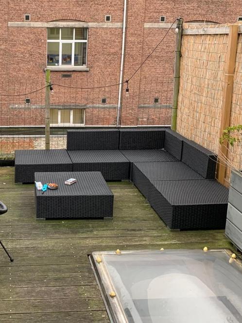 Tuin lounge set, Tuin en Terras, Tuinsets en Loungesets, Gebruikt, Loungeset, Kunststof, 5 zitplaatsen, Bank, Bijzettafel, Ophalen
