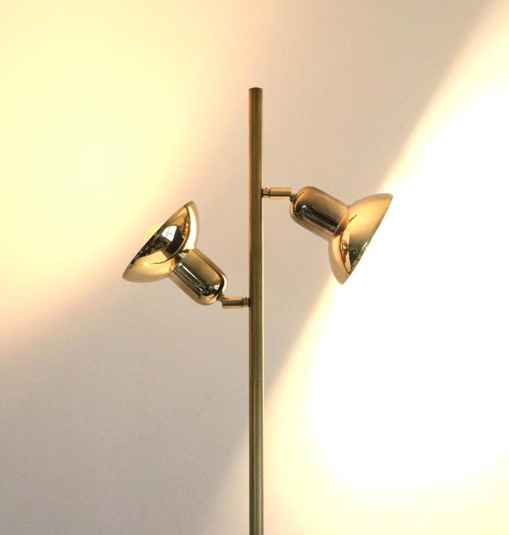 VINTAGE MESSING VLOERLAMP, Huis en Inrichting, Lampen | Vloerlampen, Gebruikt, Metaal, Ophalen