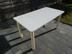 Witte stevige rechthoekige tafel, Huis en Inrichting, Ophalen, Gebruikt, 100 tot 150 cm, 50 tot 100 cm