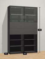 Kast ikea besta 2x basiselement / glassvik / 4 schuiven, 25 à 50 cm, Moins de 150 cm, Comme neuf, 150 à 200 cm