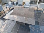 blauwsteen tuintafel 140 x140, Tuin en Terras, Ophalen of Verzenden, Gebruikt, Vierkant, Overige materialen