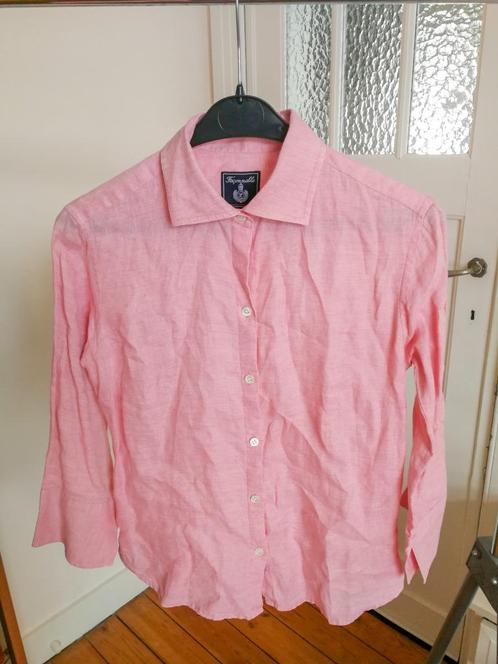 Façonnable Modieus linnen blousehemd 42 it 36 fr, Kleding | Dames, Blouses en Tunieken, Zo goed als nieuw, Maat 36 (S), Roze, Ophalen of Verzenden