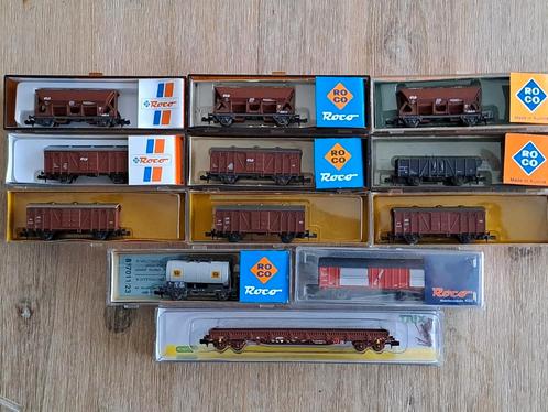 NS Nederlandse spoorwegen lot van 12 goederenwagonnen, Hobby en Vrije tijd, Modeltreinen | N-Spoor, Zo goed als nieuw, Roco, NS