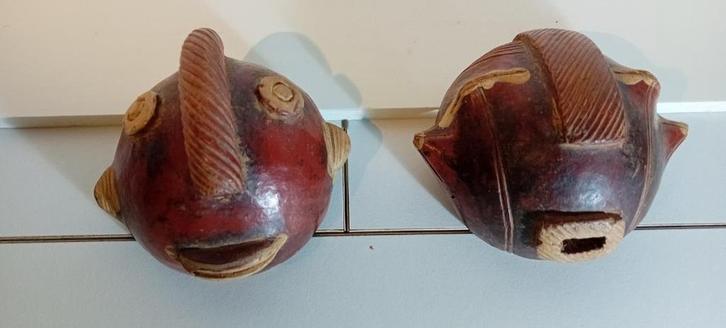 2 Masques africains anciens en terre cuite, Antiek en Kunst, Kunst | Niet-Westerse kunst, Ophalen of Verzenden
