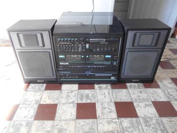 chaîne stéréo philips + 2 baffles, Philips, Micro chaîne, Enlèvement, Utilisé