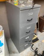 Ancien classeur en métal meuble de bureau 4 grands tiroirs, Comme neuf, Industrial industrieel, Moins de 50 cm, 100 à 150 cm