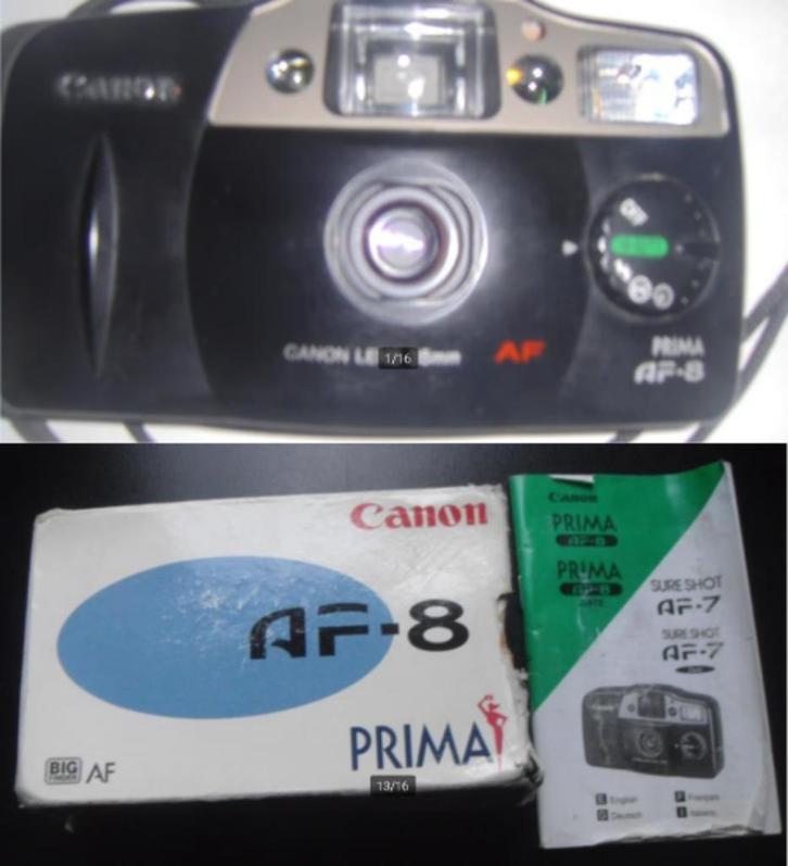 Appareil photo Canon Prima AF-8 + boite et manuel, Audio, Tv en Foto, Fotocamera's Analoog, Zo goed als nieuw, Compact, Canon