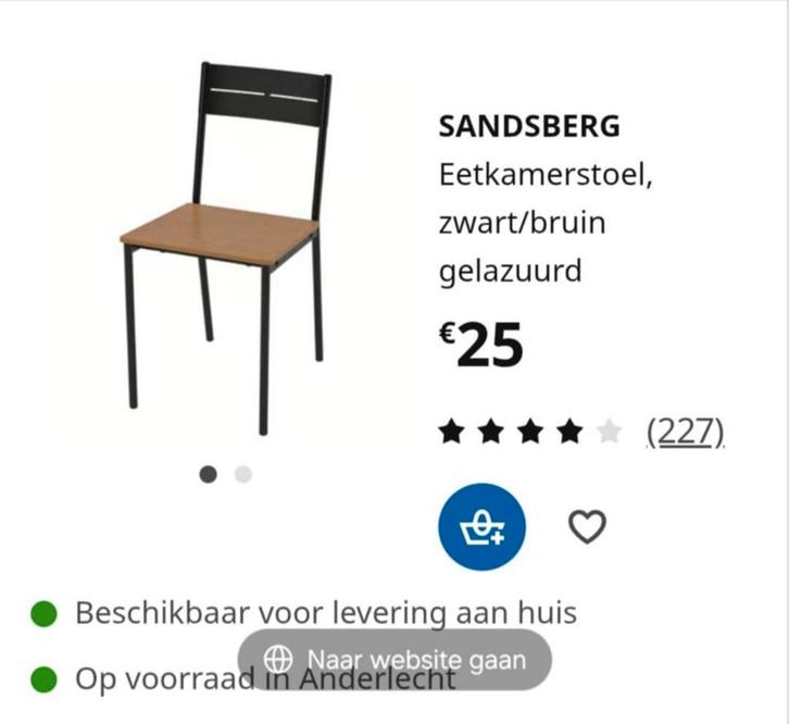 Eetkamerstoel Sandsberg, Huis en Inrichting, Stoelen, Zo goed als nieuw, Ophalen